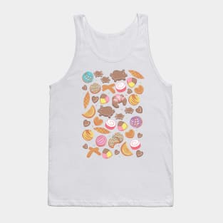 Mexican Sweet Bakery Frenzy // white background pastel colors pan dulce Tank Top